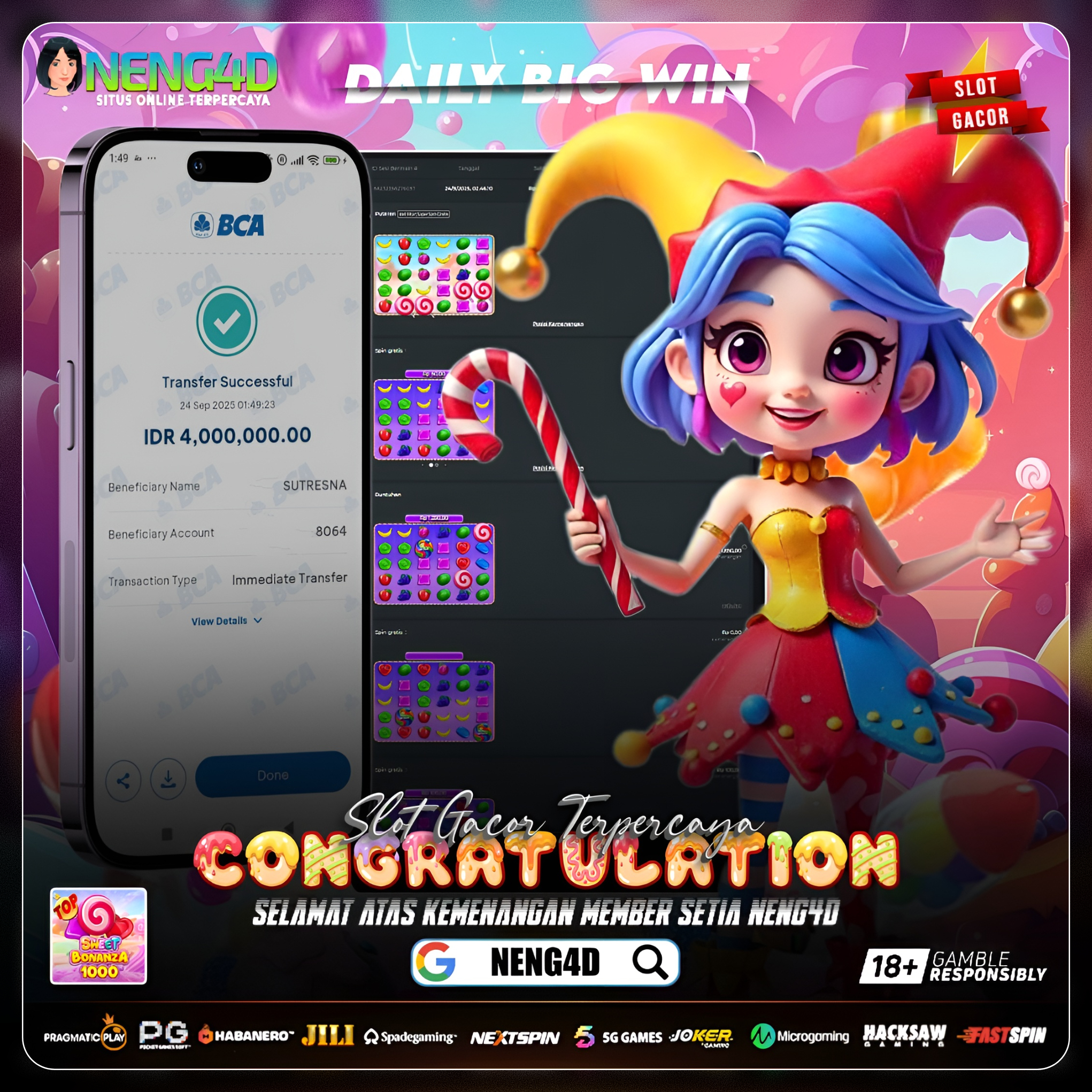 KEMENANGAN BESAR DI SWEET BONANZA 1000