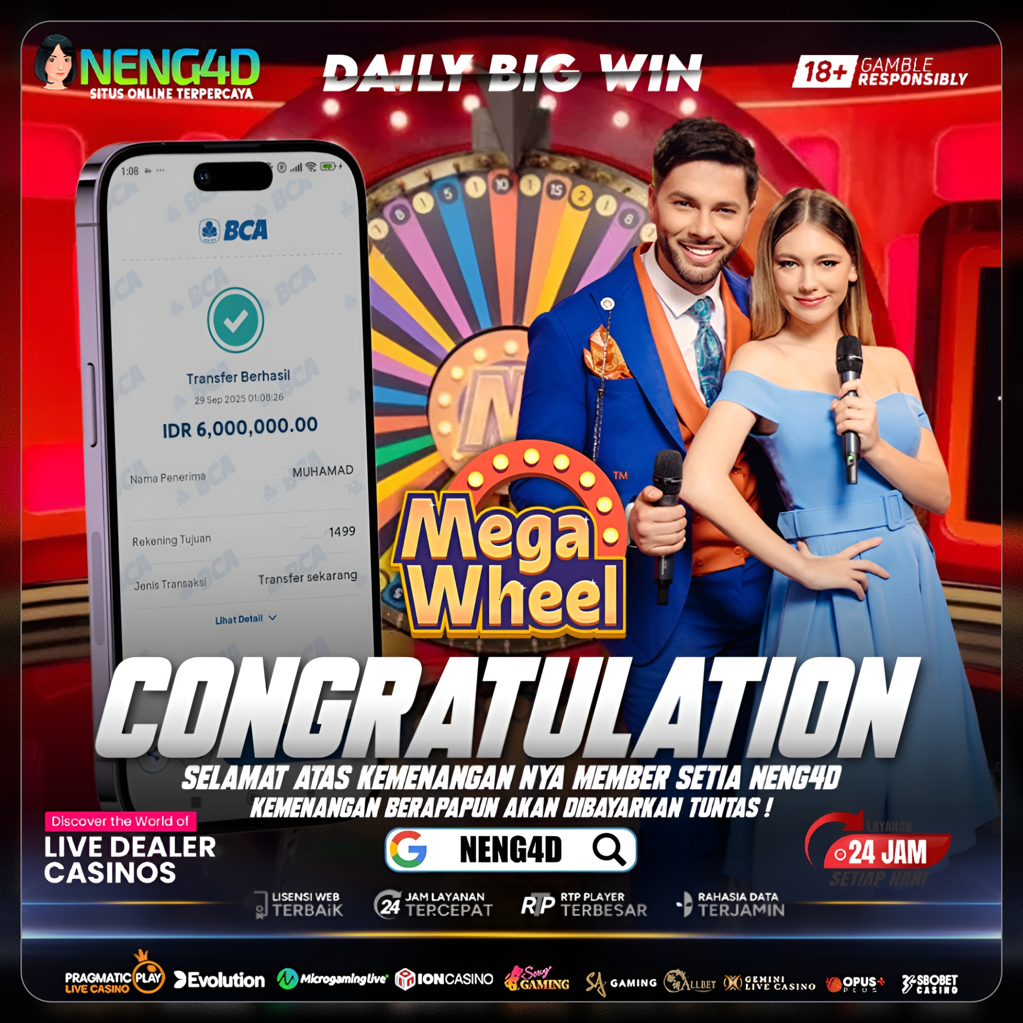 KEMENANGAN MANIS DI MEGA WHEEL PRAGMATIC PLAY