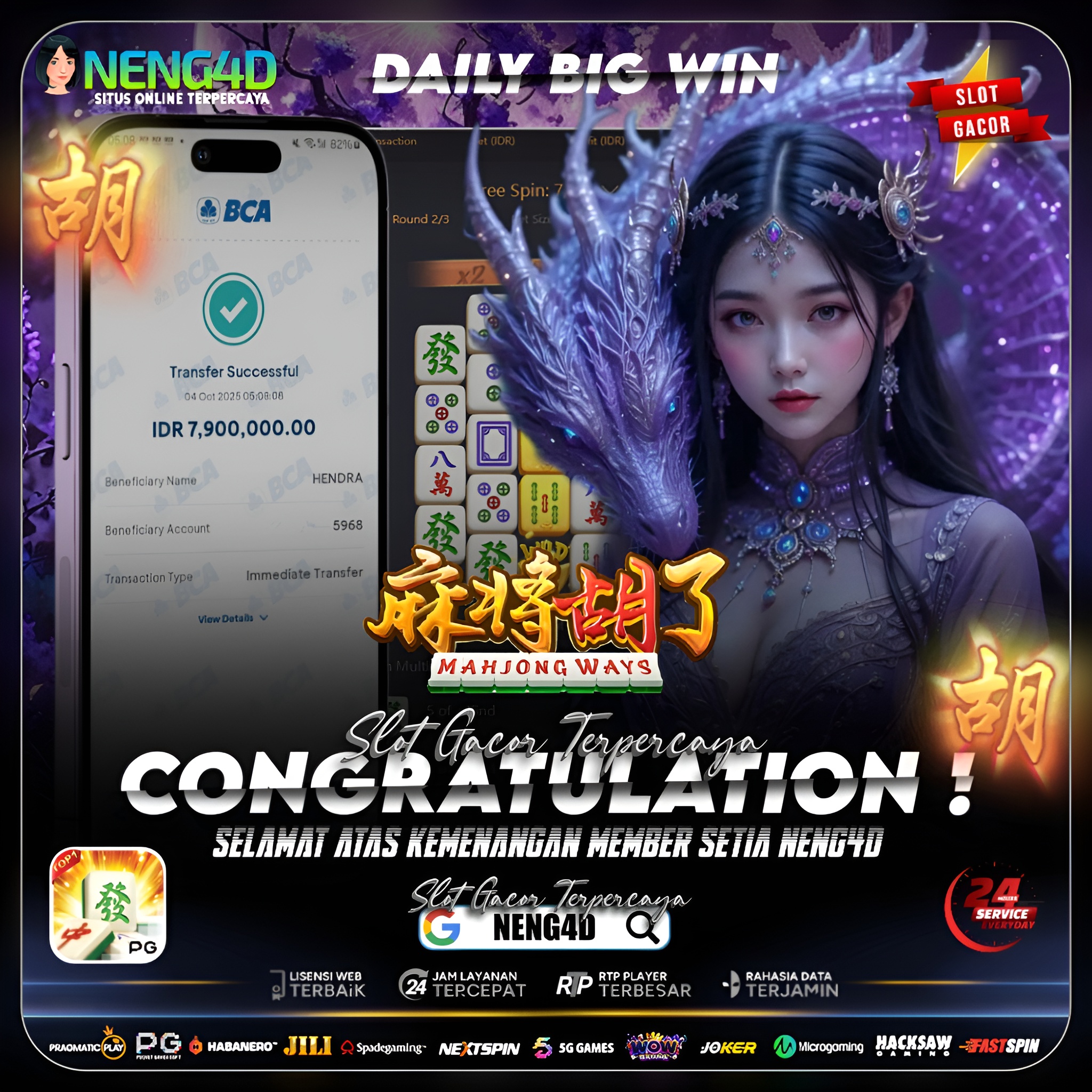 KEMENANGAN LUAR BIASA MEMBER SETIA NENG4D DI MAHJONG WAYS PG SOFT